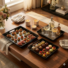 Comfy Homes™ Premium Multi-Purpose Melamine Tray Set (Set of 1) ( Large) (Coffee Tray)