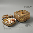 Comfy Homes Revolving Dry Fruit & Snack Storage Box | 4-Section Multi-Purpose Container | Square Shape Dry Food Organizer, Serving Platter & Gift Box for Home & Festive Use (Prestige)-9