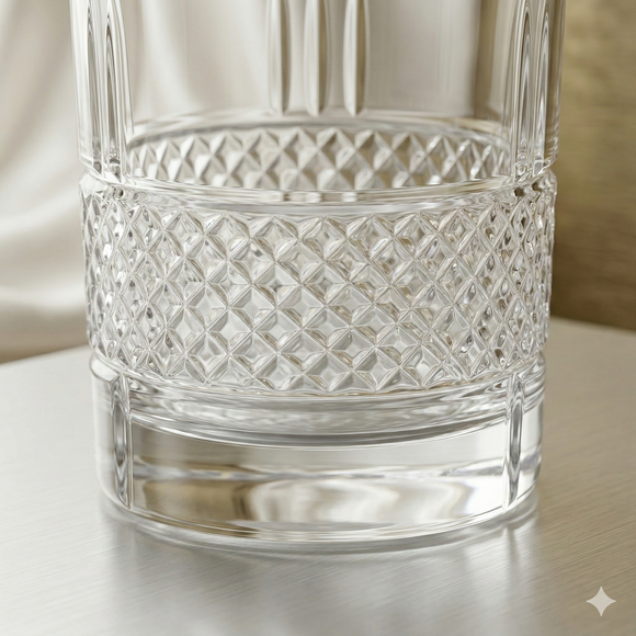 Comfy Homes Signature 340ml Whiskey & Water Glasses – Luxury Heavy-Base Crystal Clear Barware Set (Set of 6) (Heritage Reserve)