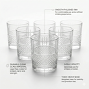 Comfy Homes Signature 340ml Whiskey & Water Glasses – Luxury Heavy-Base Crystal Clear Barware Set (Set of 6) (Heritage Reserve)-11