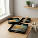 Comfy Homes™ Premium Multi-Purpose Melamine Tray Set (Set of 2)(Medium & Large) (Autumn Breeze)-7