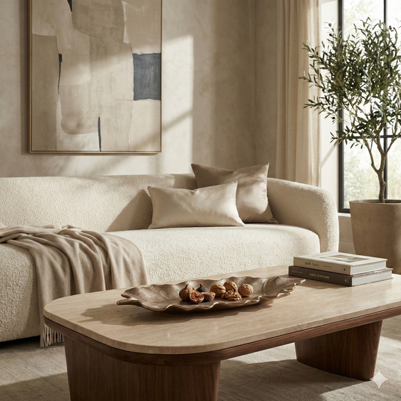 Comfy Homes 12-Inch Ceramic Serving Platter with Brass Finish – Luxury Statement Tableware for Elegant Hosting