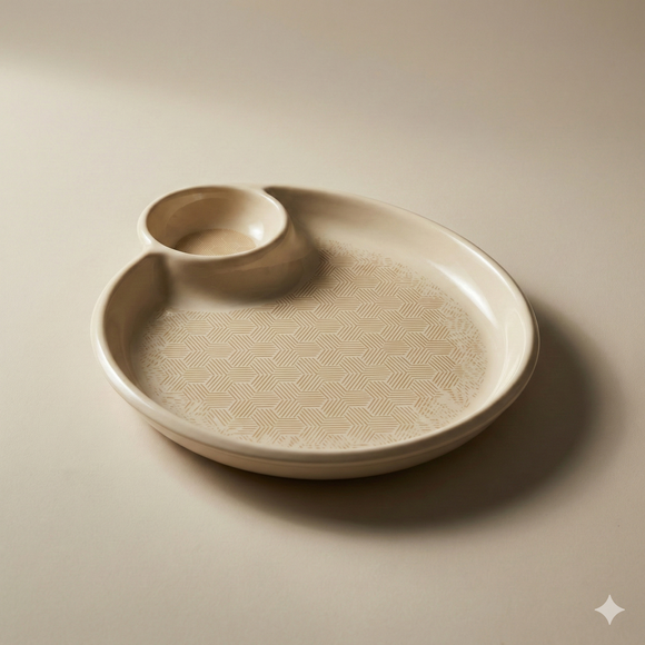 Comfy Homes Divided Serving Platter Set – Modern Snack & Dip Plate for Everyday Hosting and Sharing (Light Grass)