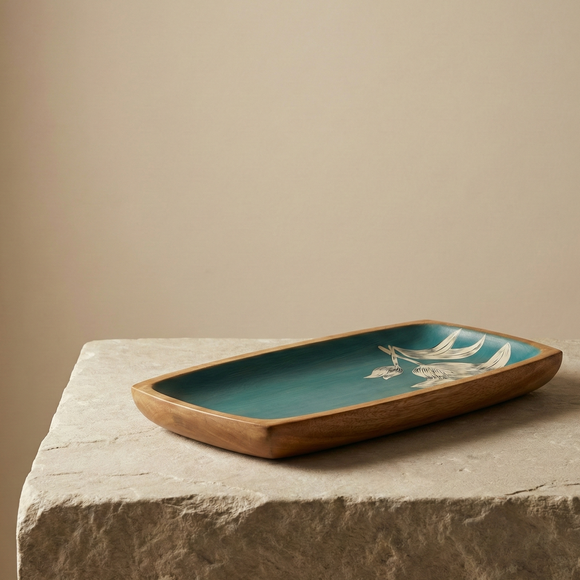 Comfy Homes Signature Mango Wood Serving Platter – Modern Hosting Essential