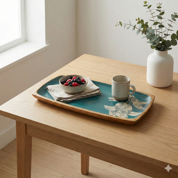Comfy Homes Signature Mango Wood Serving Platter – Modern Hosting Essential