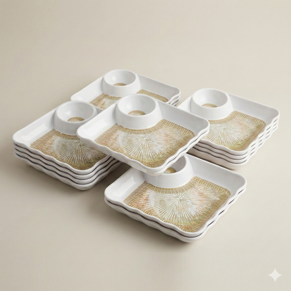 Everyday Serve Plate Set | Lightweight Melamine Plates for Snacks & Small Meals (Desert Blush)