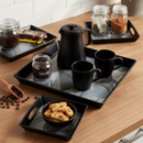 Comfy Homes™ Premium Multi-Purpose Melamine Tray Set (Set of 3)(Small, Medium & Large) (White Pyramids)-3