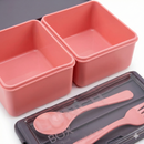 Comfy Homes Stackable Plastic Tiffin Box Set – 5-Piece Food-Grade Lunch Box for School, Office & Travel (Pink)-9