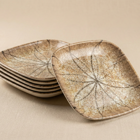 Snack & Chaat Serve Plate Set | Premium Melamine Plates for Indian Serving (Rose Dune) - 0