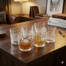 Comfy Homes Signature 340ml Whiskey & Water Glasses – Luxury Heavy-Base Crystal Clear Barware Set (Set of 6) (Heritage Reserve)-13