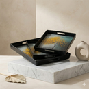 Comfy Homes™ Premium Multi-Purpose Melamine Tray Set (Set of 2)(Medium & Large) (Autumn Breeze)-3