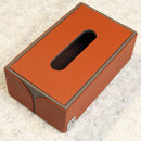 The Sovereign Collection: Premium Handcrafted Vegan Leather Tissue Box Cover (Shiny Orange)-5