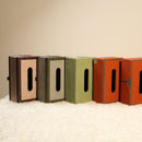 The Sovereign Collection: Premium Handcrafted Vegan Leather Tissue Box Cover (Shiny Orange)-7