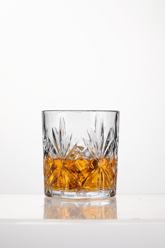 Comfy Homes Elegant Scottish Premium 340ML Glasses Set of 6 pcs - Drinking Glasses for- Water and Whiskey Perfect for Home, Restaurants and Parties (Aquatic Indulgence)