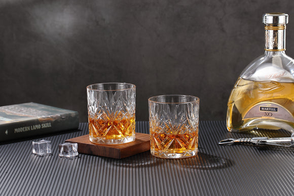 Comfy Homes Elegant Scottish Premium 340ML Glasses Set of 6 pcs - Drinking Glasses for- Water and Whiskey Perfect for Home, Restaurants and Parties (Aquatic Indulgence)