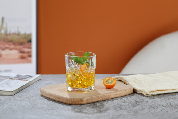 Comfy Homes Elegant Scottish Premium 340ML Glasses Set of 6 pcs - Drinking Glasses for- Water and Whiskey Perfect for Home, Restaurants and Parties (Aquatic Indulgence)